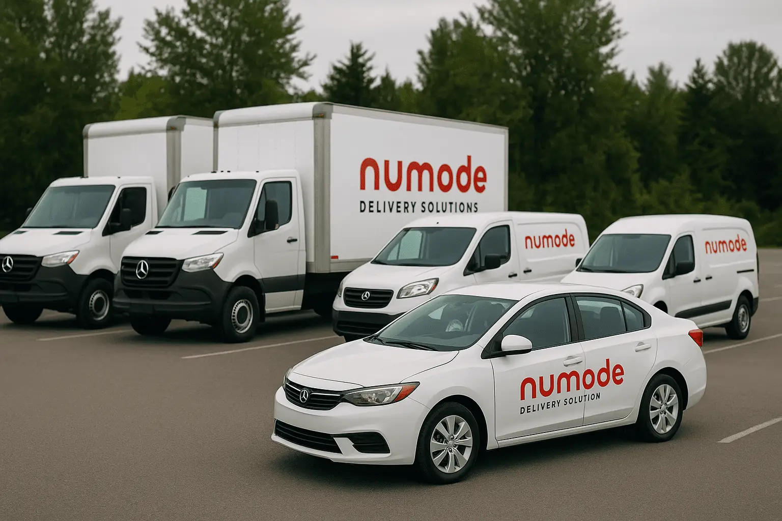 Numode courier vehicles ready for local deliveries